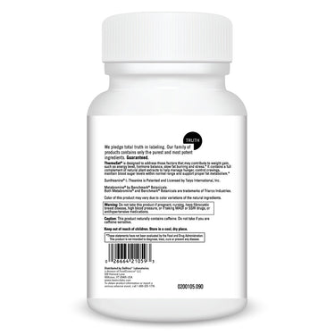 Product Facts on left side of the DaVinci Thermoset bottle