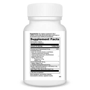 Product Facts on right side of the DaVinci Thermoset bottle