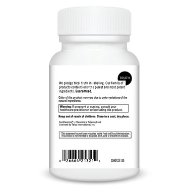 Product Facts on right side of the DaVinci L-Theanine bottle
