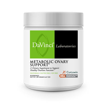 Front of the DaVinci Metabolic Ovary Support jar