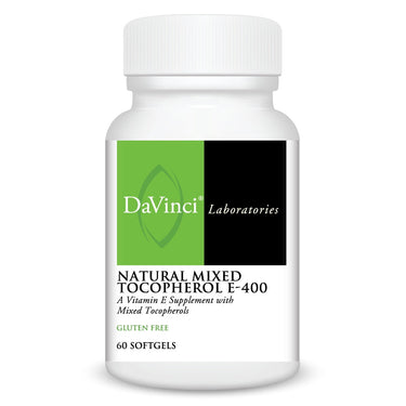 Front of the DaVinci Natural Mixed Tocopherol E-400 bottle