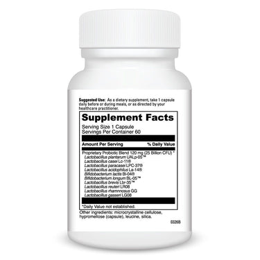 Product Facts on right side of the DaVinci Daily Best™ Probiotic bottle