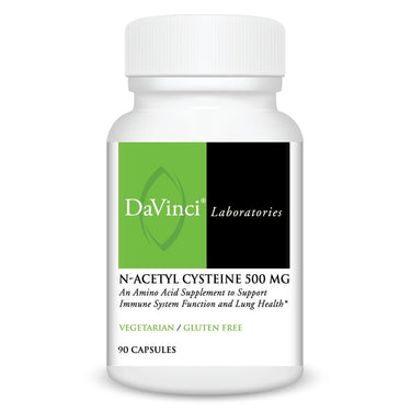 Front of the DaVinci N-Acetyl Cysteine 500 MG bottle