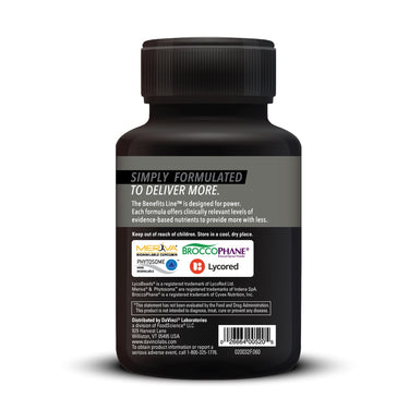 Product Facts on leftt side of the DaVinci Phyto Benefits™ bottle