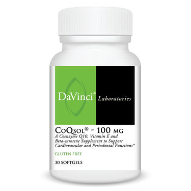 Front of the DaVinci CoQsol® - 100MG bottle