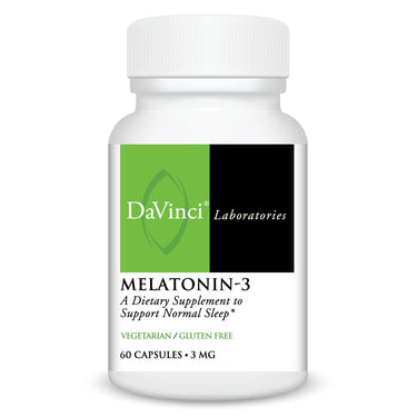 Front of the DaVinci Melatonin-3 bottle
