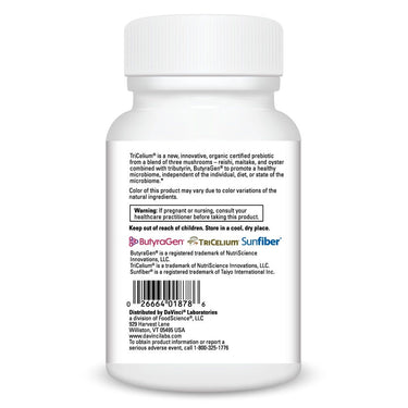 product facts on right side of prebiotic mushroom blend bottle