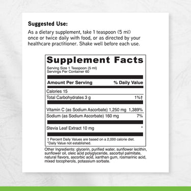 suggested use supplement panel for DaVinci Liposomal C