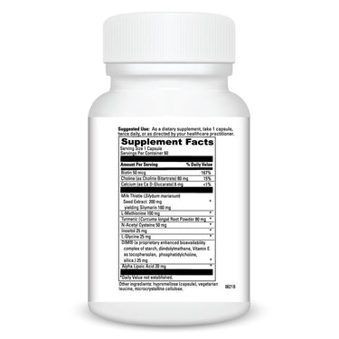Product Facts on right side of the DaVinci Hepaticlear™ bottle