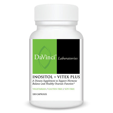 Front of Inositol + Vitex Plus bottle.