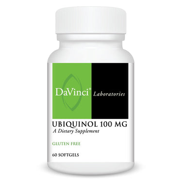 Front of the DaVinci Ubiquinol 100 MG bottle