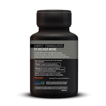 Product Facts on right side of the DaVinci Cardio Benefits™ bottle