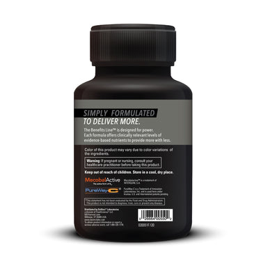 Product Facts on left side of the DaVinci Adrenal Benefits™ bottle