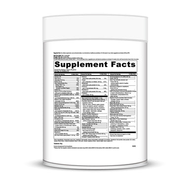Product Facts on right side of the DaVinci Spectra Infinite Nutrition jar