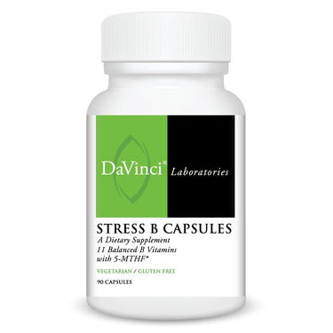 Front of the DaVinci Stress B Capsules bottle