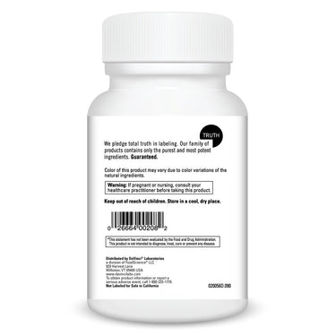 Product Facts on left side of the DaVinci Stress B Capsules bottle