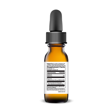 Product Facts on right side of the DaVinci Astaxanthin D3 liquid bottle
