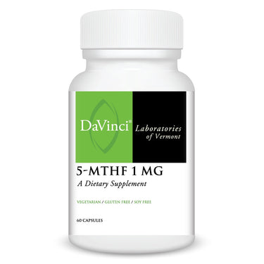 Front of the DaVinci 5-MTHF 1 MG bottle