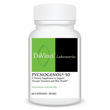 Front of the DaVinci Pycnogenol®-50 bottle