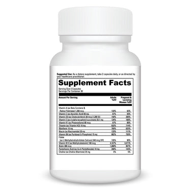 Product Facts on right side of the DaVinci Daily Best Prenatal bottle