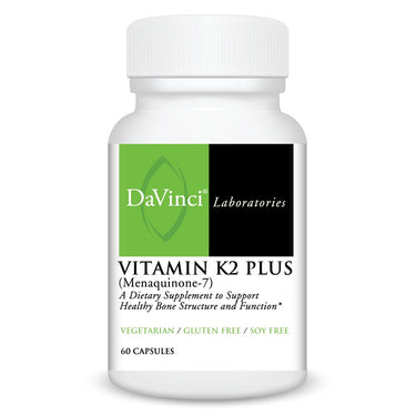 Front of the DaVinci Vitamin K2 Plus bottle