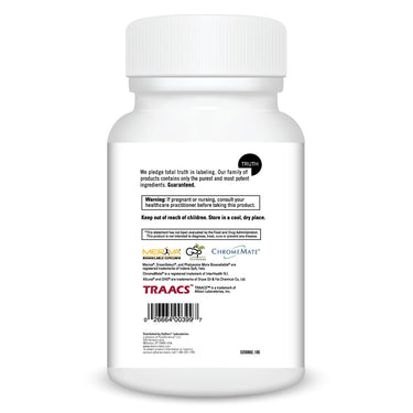 Product Facts on left side of the DaVinci Metabolic Multi bottle