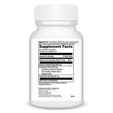 Product Facts on right side of the DaVinci Healthy Veins bottle