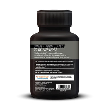 Product Facts on left side of the DaVinci Andro Benefits™ bottle