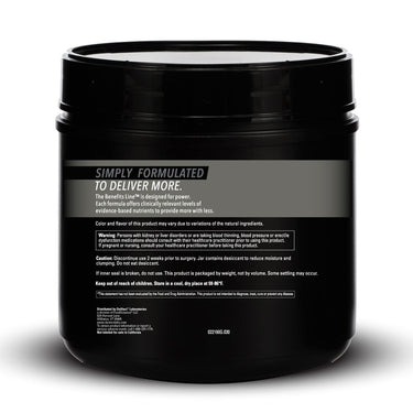 Product Facts on left side of the DaVinci Nitro Benefits™ jar