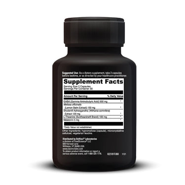 Product Facts on right side of the DaVinci Sleep Benefits™ bottle
