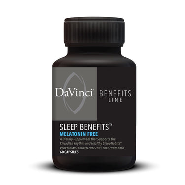 Front of the DaVinci Sleep Benefits™ Melatonin Free bottle