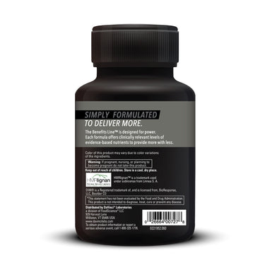 Product Facts on left side of the DaVinci Estro Benefits™ bottle