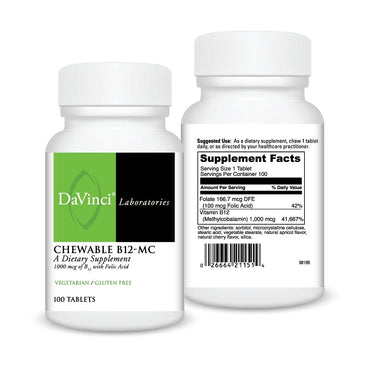 Chewable B12-MC Front and Back Bottle Shots